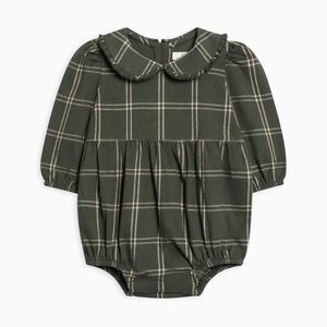 Aven Flannel Bubble Collared Romper - Kendi Organic